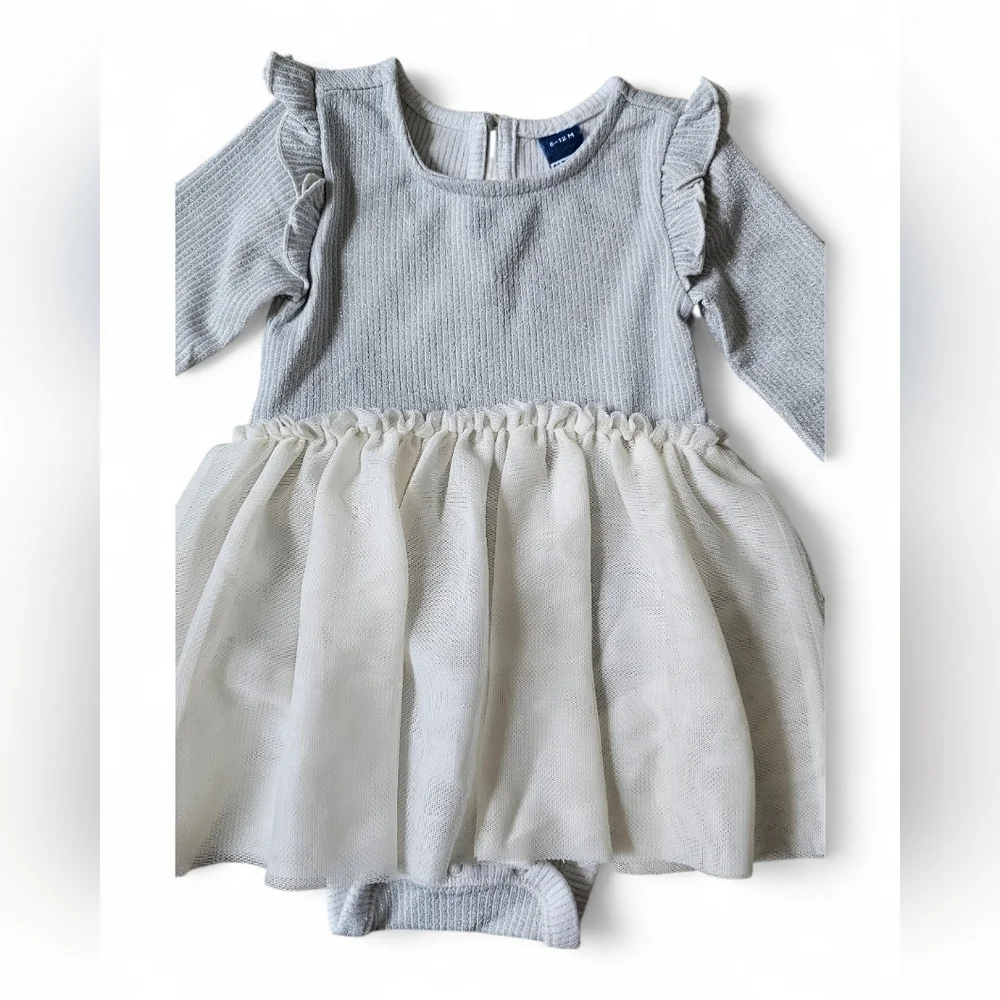 Old Navy Baby Girl Long Sleeve Tutu Dress Romper Size 6–12M
